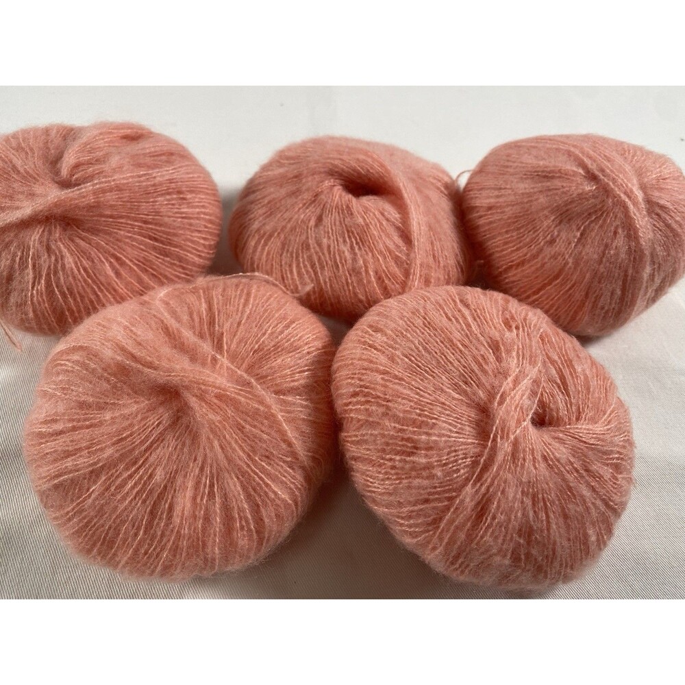 5 Skeins Mohair Yarn Pink 120g Total #687